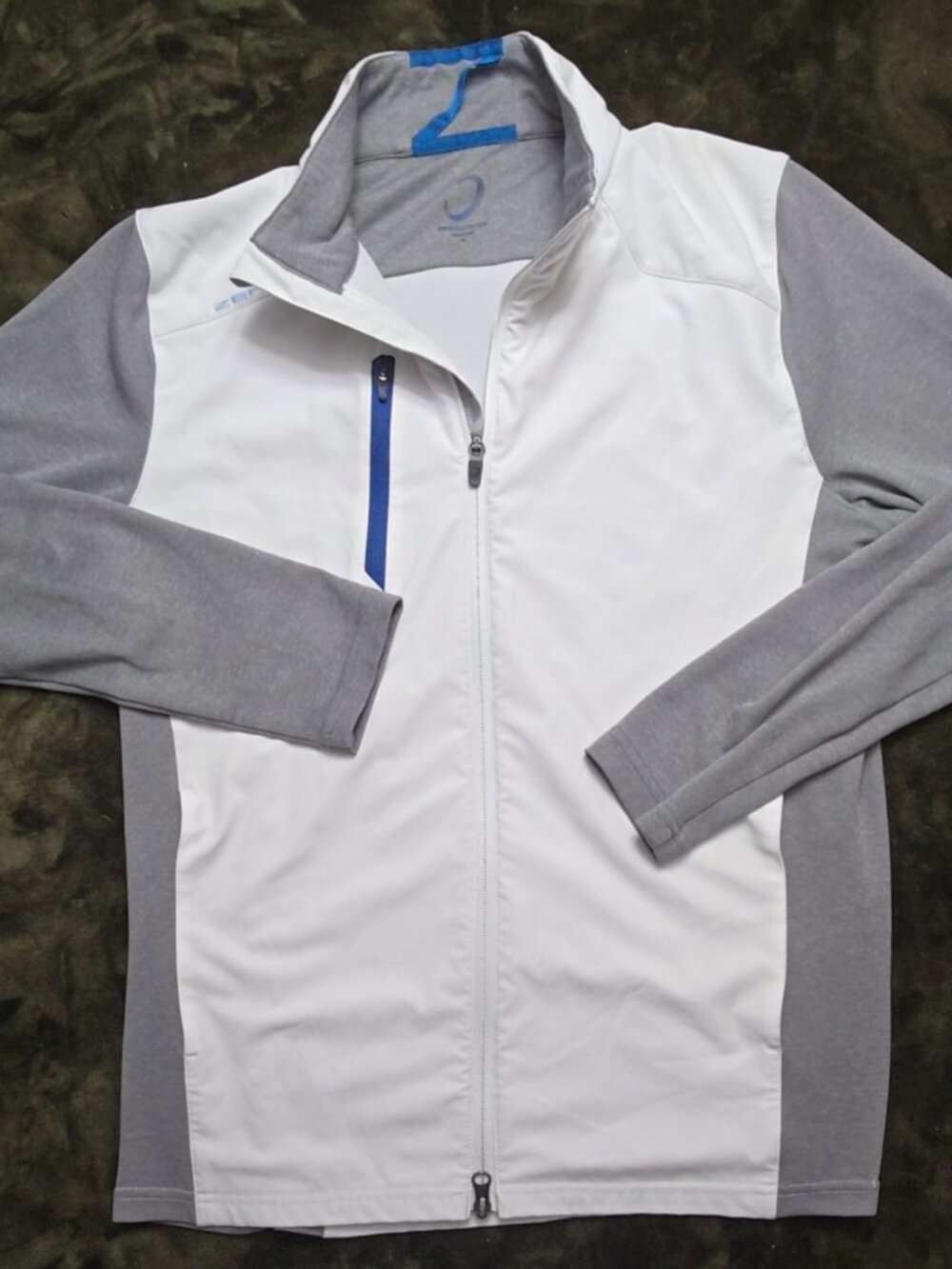 Zero Restriction Hybrid Full Zip Golf Jacket Men's M White Gray